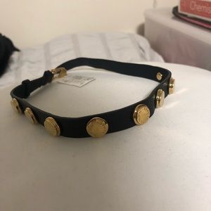 Henri Bendel Gold and black buckle choker
